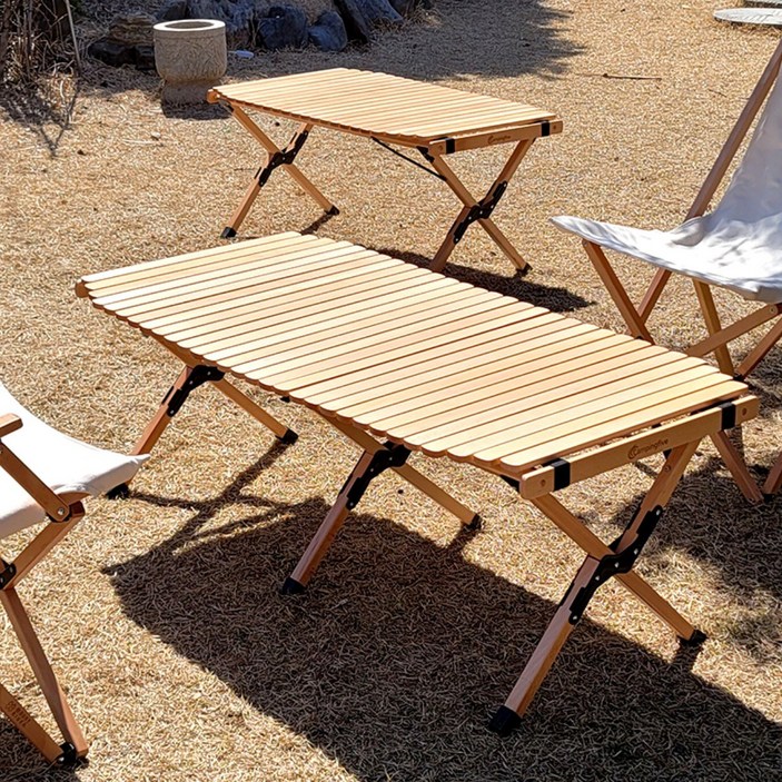 캠핑파이브 우드롤테이블 원목 너도밤나무 전용가방포함