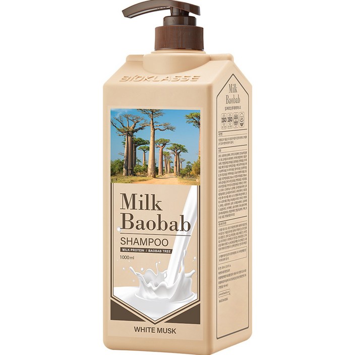 밀크바오밥 대용량 우유단백질 손상모 샴푸 화이트머스크향, 1000ml, 1개 밀크바오밥 대용량 우유단백질 손상모 샴푸 화이트머스크향, 1000ml, 1개
