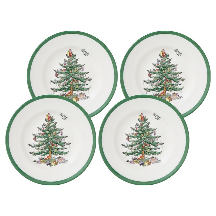 스포드 포트메리온 크리스마스트리 사이드접시, 혼합색상, 4개, 16cm