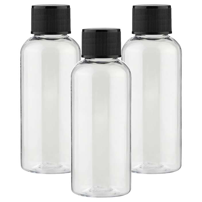 단마개 플라스틱 용기 50ml, 투명 블랙, 90개