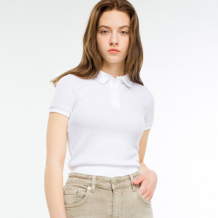 리퀄 여성용 하프 슬리브 크롭 니트 RQW21BTS02