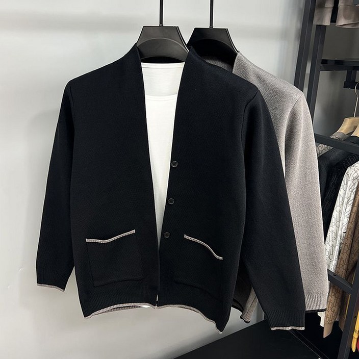삼제태전 가을겨울 남성 캐주얼 니트 스웨터, 심플한 디자인의 따뜻한 아우터