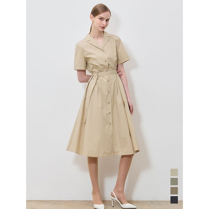 쉬즈미스 지적인 백 밴딩 셔츠 원피스 택가격 358000원