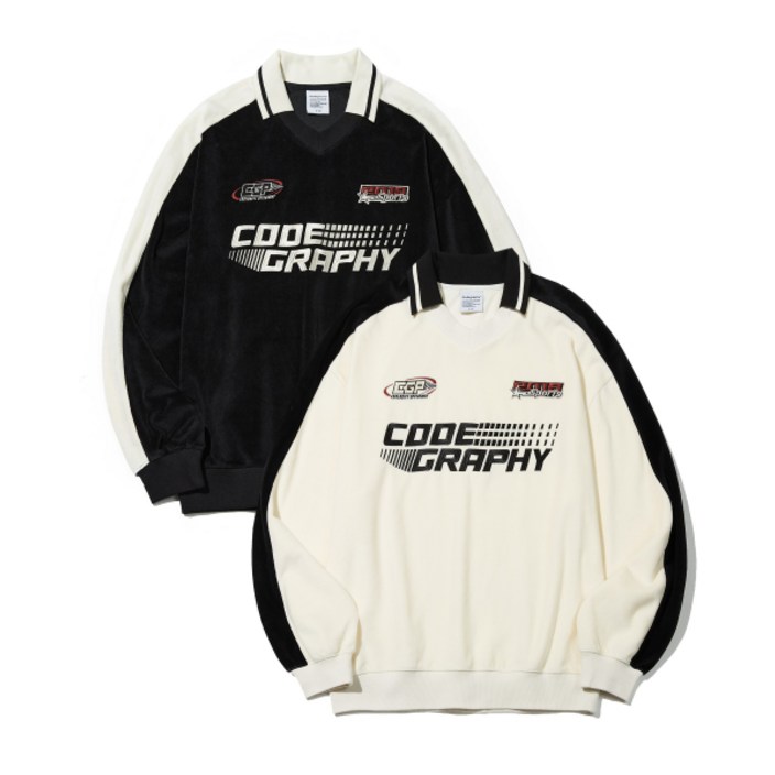 코드그라피 CGP 레이싱 벨루어 카라 져지_2color