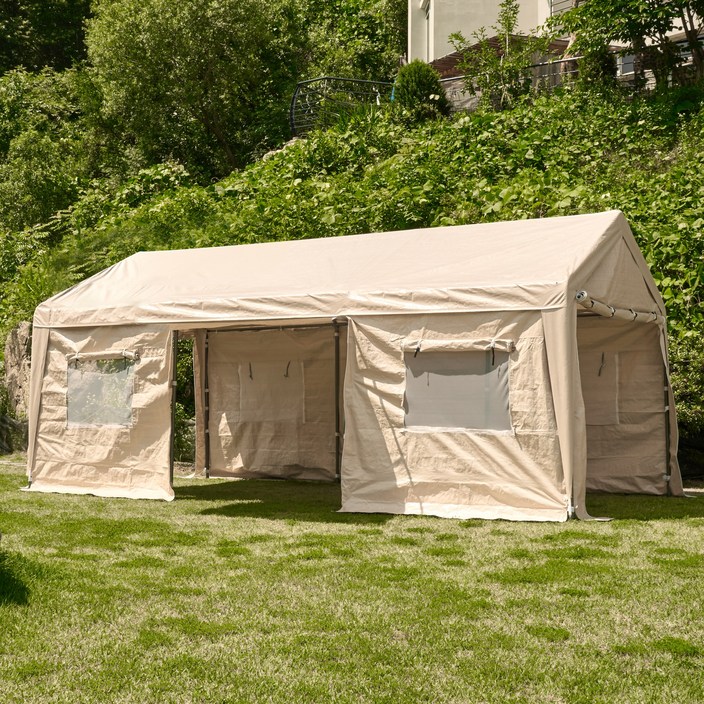 오드 대형천막 몽골텐트 차량용 장박 캠핑 캐노피 가제보 간이 주차장 3x6m