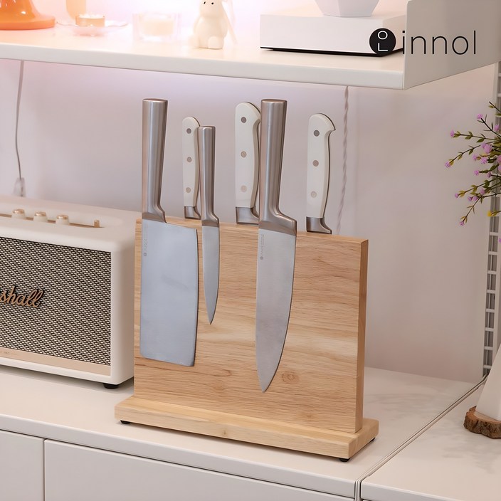 이놀 wood 자석 칼걸이 2세대 거치대 주방 칼 꽂이 보관, 1개, 우드