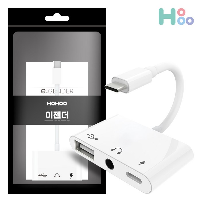 C타입젠더 이어폰 USB OTG 멀티 변환 젠더 C017P, 1개, 12cm
