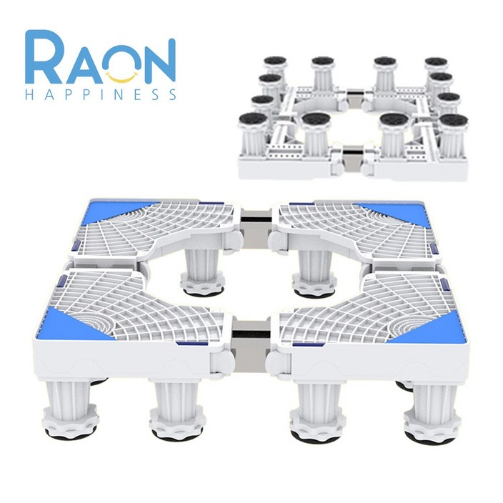 Raon 세탁기 받침대 12발, 1개, 더블 강화 프레임 화이트 12발 RJSF03