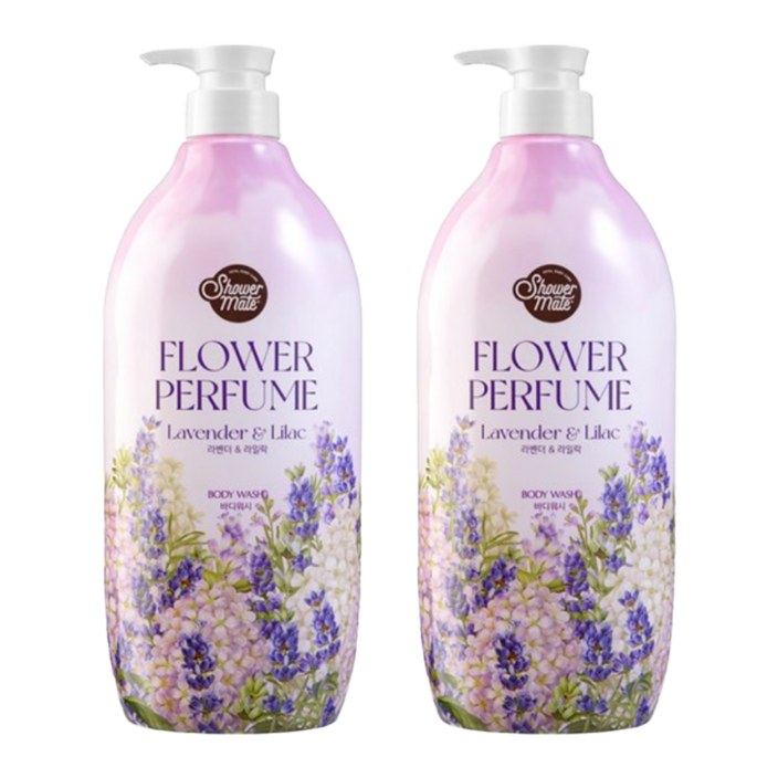 샤워메이트 마일드한 내추럴 라벤더 퍼퓸 바디워시 퍼플오키드향, 900ml, 2개
