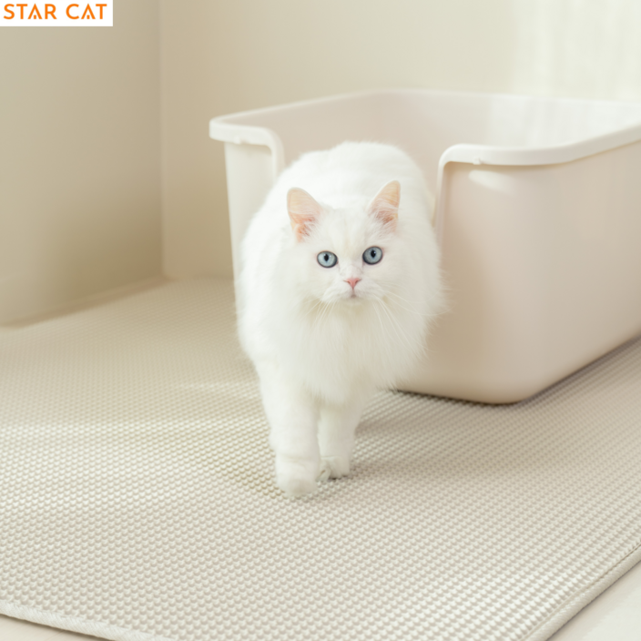 스타캣 국내제작 고양이 모래매트 사막화 방지 매트 고양이 화장실 특대형