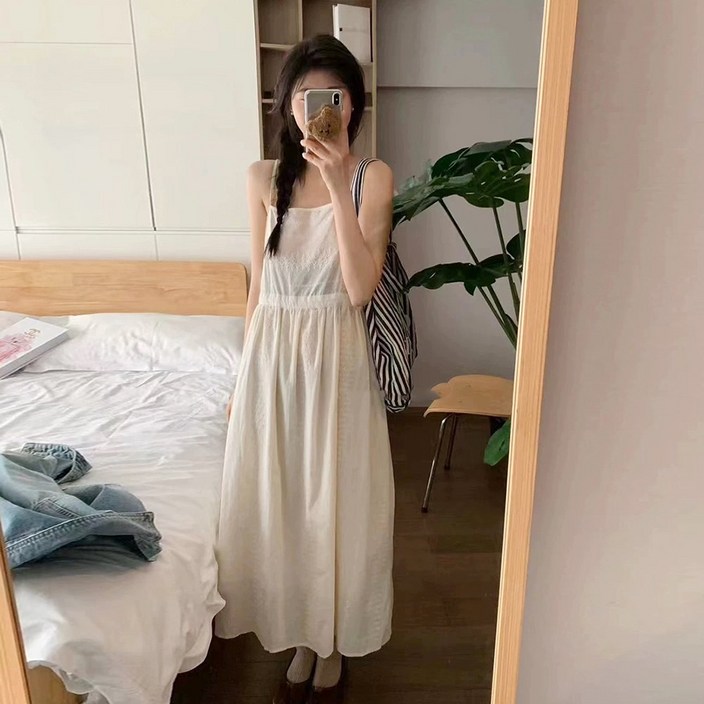 뉴데이자체제작 여성 러블리 레이스 뷔스티에 롱 원피스