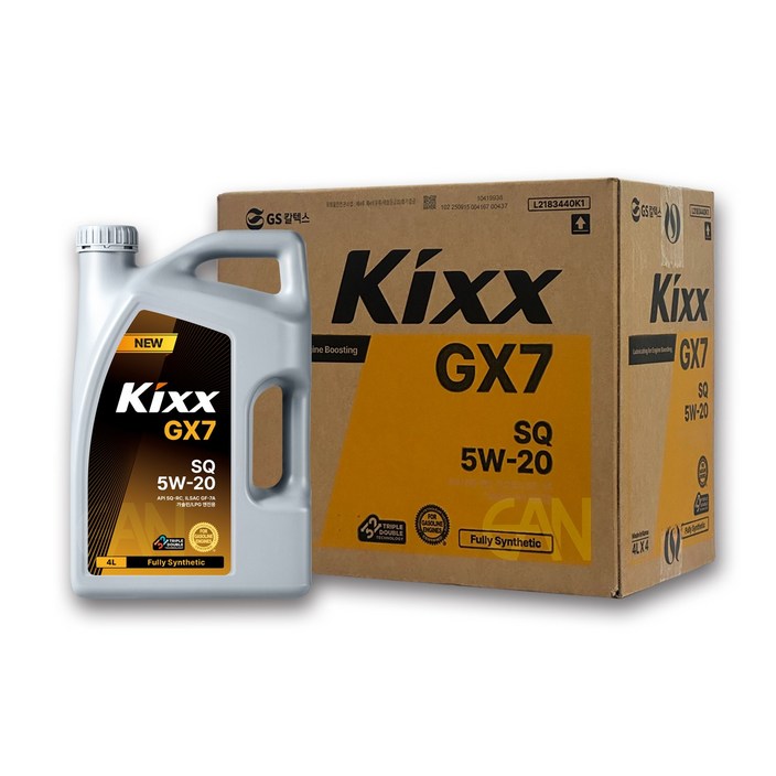 킥스 Kixx GX7 SQ (구 G1 FE SP) 5W20 4L 5L 6L 7L 합성 가솔린 저점도, 5w20, 1세트