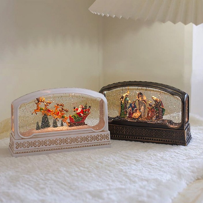 LED 크리스마스 워터볼 스노우볼 오르골 무드등 조명, 산타, 1개