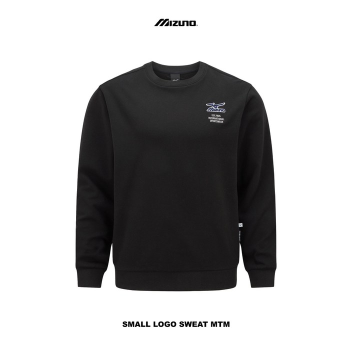 국내배송 미즈노 SMALL LOGO SWEAT MTM 블랙 캐주얼 남녀공용 맨투맨 국내배송 미즈노 SMALL LOGO SWEAT MTM 블랙 캐주얼 남녀공용 맨투맨
