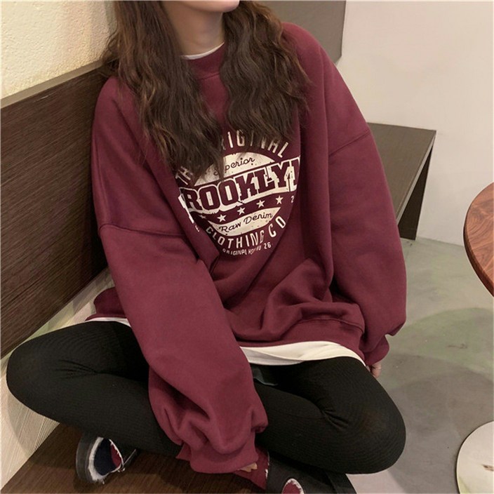 애띠앙 간절기 맨투맨티 6종 여성 오버핏 티셔츠