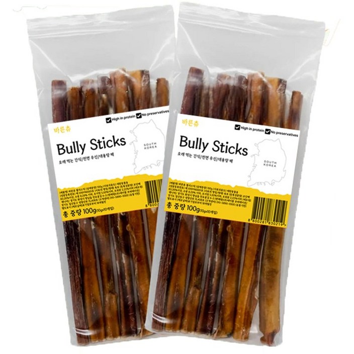 바른츄 강아지 간식 불리스틱 대용량, 10개, 10g, 소우신