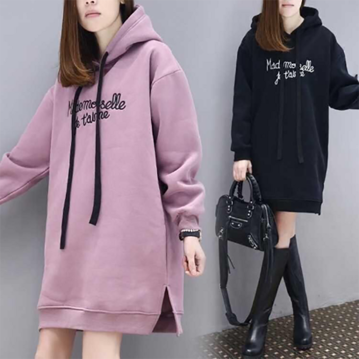 겨울롱기모후드티셔츠 루즈핏빅사이즈겨울긴팔 겨울롱기모후드티셔츠 루즈핏빅사이즈겨울긴팔