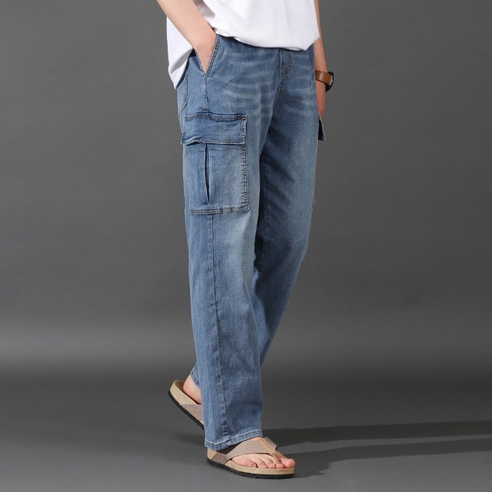 후앙스 와이드 씬 밴딩 카고 데님 팬츠 GZCP-5169