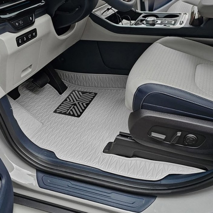 더뉴 아이오닉5 택시 리노 카매트+트렁크매트 풀세트(1열+2열+등받이+트렁크매트), 네이비 그레이, 더뉴 아이오닉5 택시