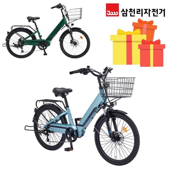 삼천리 완조립 2024 팬텀 시티 24인치 7단 파스 스로틀 시티형 전기자전거 14Ah, 24년형_다크카키(무광)