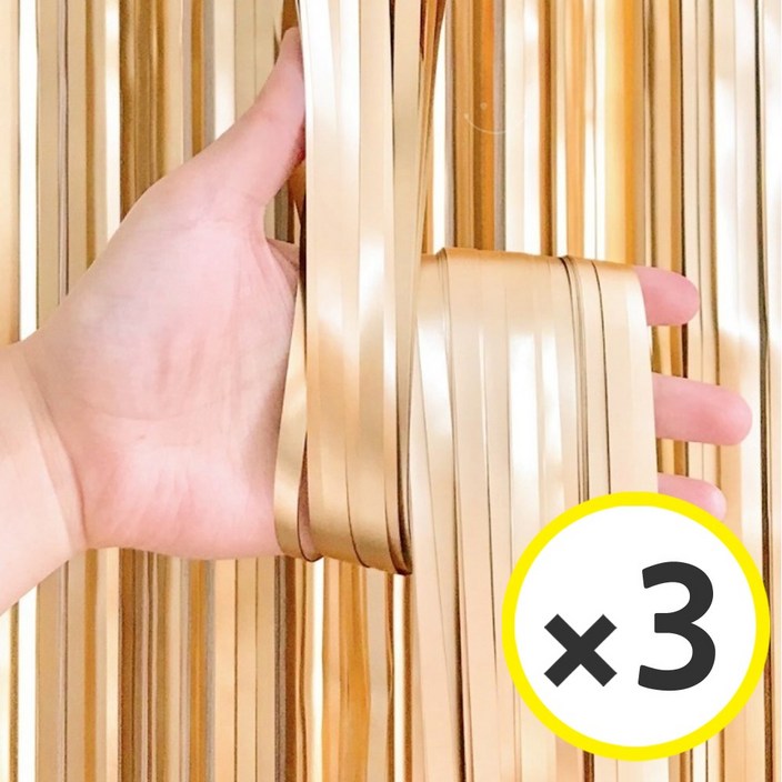 크리스마스 세트 풍선 가랜드 파티장식 소품 혼합풍선 트리 데코 홈파티용품 [에브리띵스마일] 1077, 1세트, 새틴 샴페인골드 파티커튼 3P