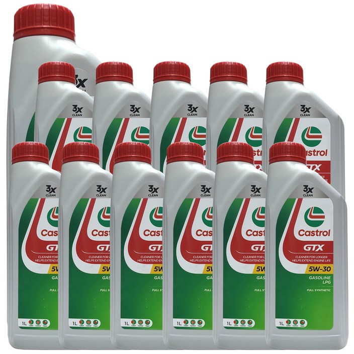 캐스트롤 GTX SQ 5W30 풀신세틱 1L x 12개 1박스 12L 가솔린 LPG 전용 100 합성 엔진오일 3X클린 더블 액션 포뮬러 적용 SQ GF7 힐릭스 저격 제품