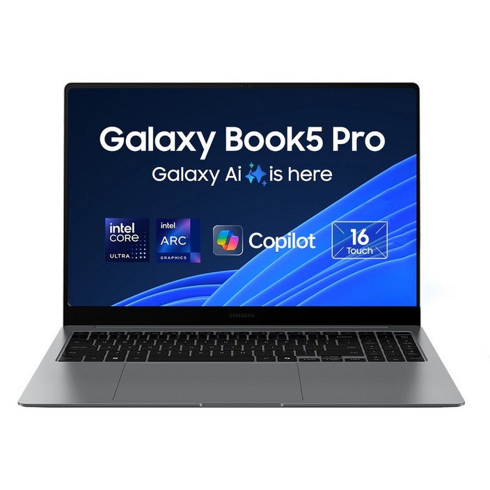 삼성전자 갤럭시북5 프로 H NT965XHWA51A 인텔 울트라5 애로우레이크 16인치 삼성 노트북 고해상도 터치 스크린 사무용 노트북 기업용 노트북 대학생 노트북, NT965XHWA51A, WIN11 Home, 16GB, 512GB, 그레이