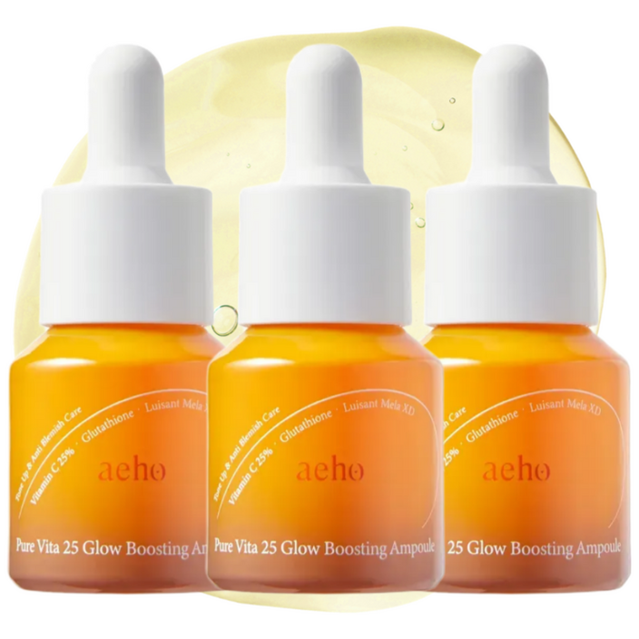 애호 약사 추천 순수비타민C 25 기미 잡티 주근깨 제거 광채 미백 멜라닌 케어 화이트닝 고함량 앰플, 3개, 12g