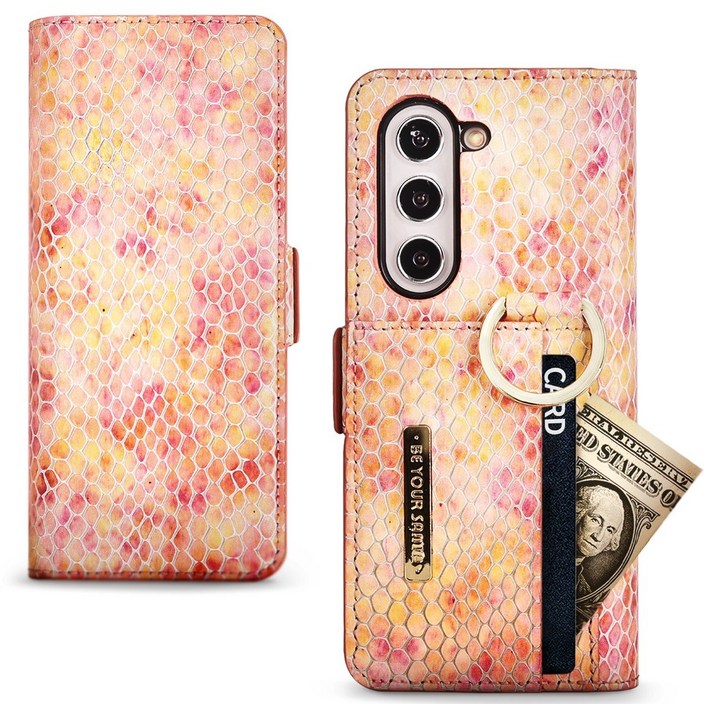 비유어산타 블랙맘바 갤럭시 Z폴드 유해 전자파 차단 이태리 가죽 링 핑거 카드수납 휴대폰케이스