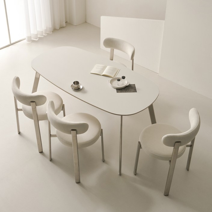 폴인퍼니 프린 포세린 세라믹 식탁 1400  의자4p 세트 4인용 방문설치