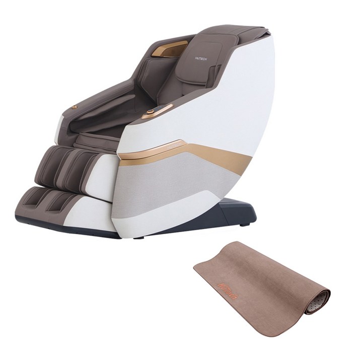 휴테크 뉴컴마 무중력 안마의자 방문설치, HTN17A, 크림 베이지샌드 브라운안마의자  랜덤발송사각러그