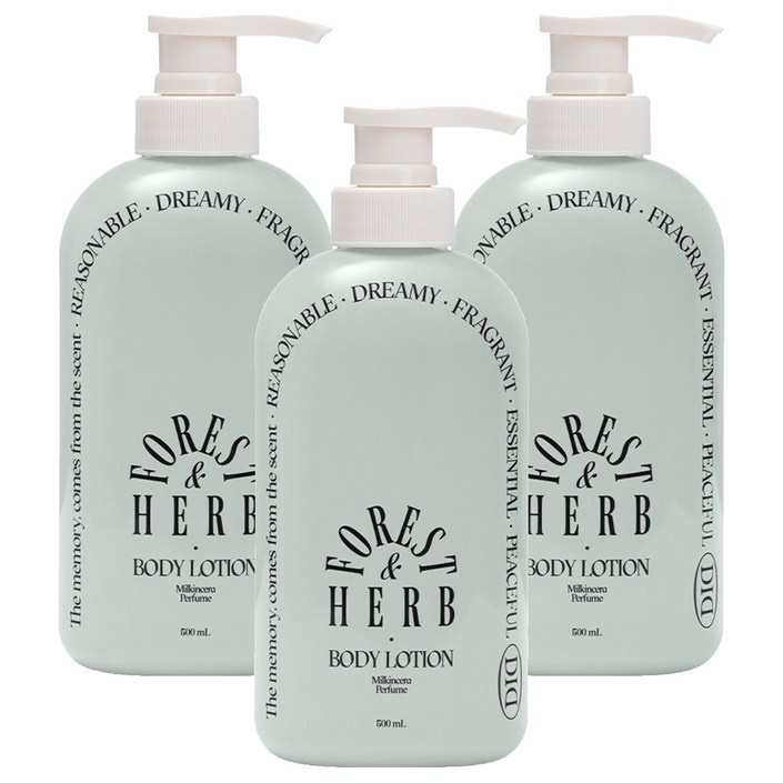 오디드 밀크인세라 퍼퓸 바디로션 포레스트허브향, 3개, 500ml