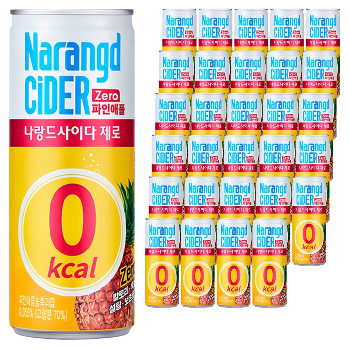나랑드사이다 제로 파인애플, 245ml, 30개