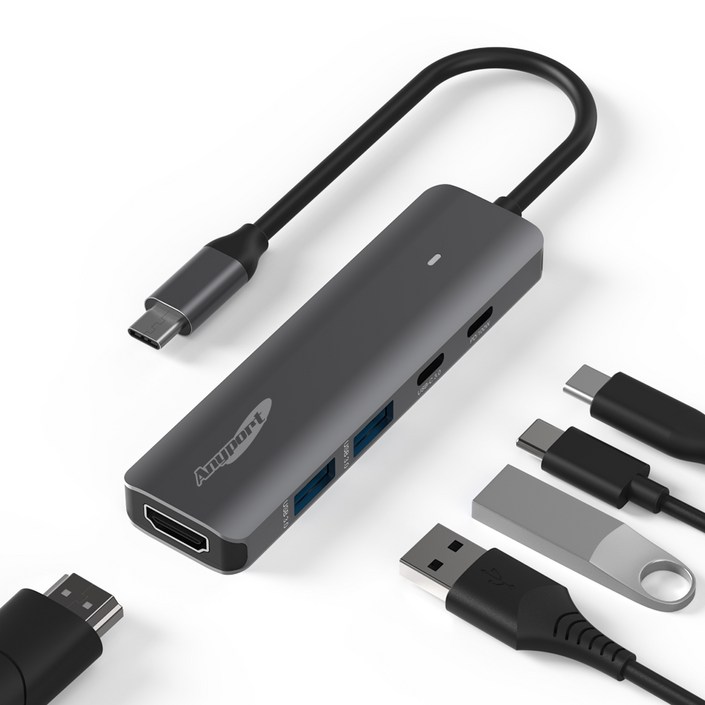 애니포트 5 in 1 C타입 앤 USBA 맥북 삼성 덱스 미러링 멀티포트 USB 허브 APTC560 애니포트 5 in 1 C타입 앤 USBA 맥북 삼성 덱스 미러링 멀티포트 USB 허브 APTC560