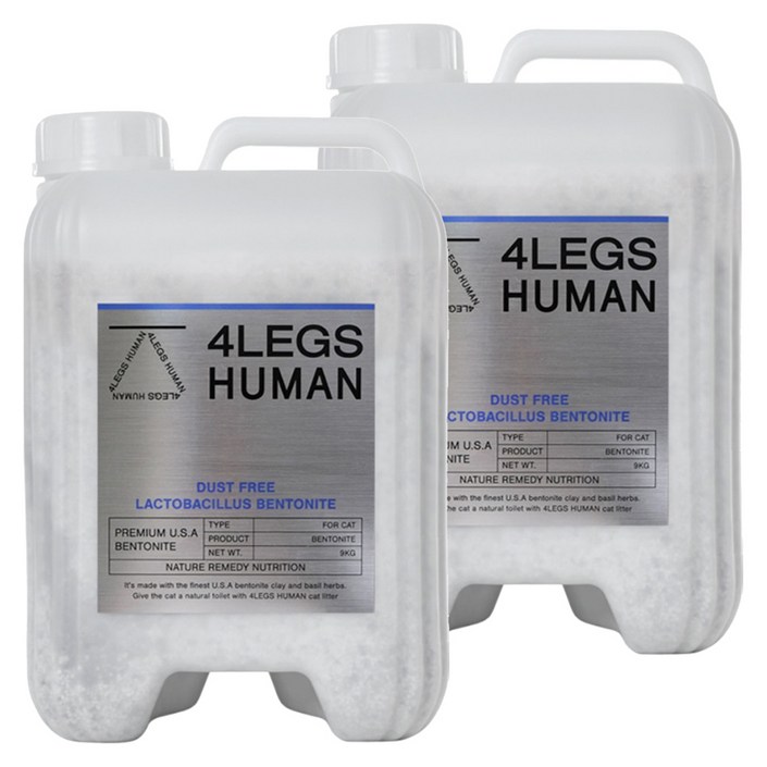 포렉스휴먼 벤토나이트 고양이 유산균 모래, 9kg, 2개, 허브향