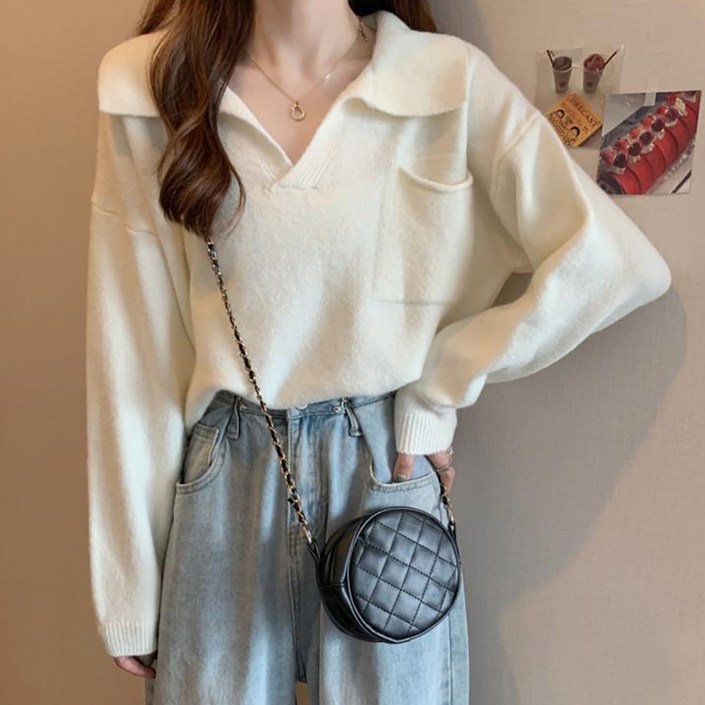 마켓에이 여성용 빅카라 포켓 니트