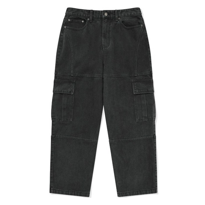 비전스트릿웨어 Wide Washed Denim Cargo Pants VS2303PT04BK