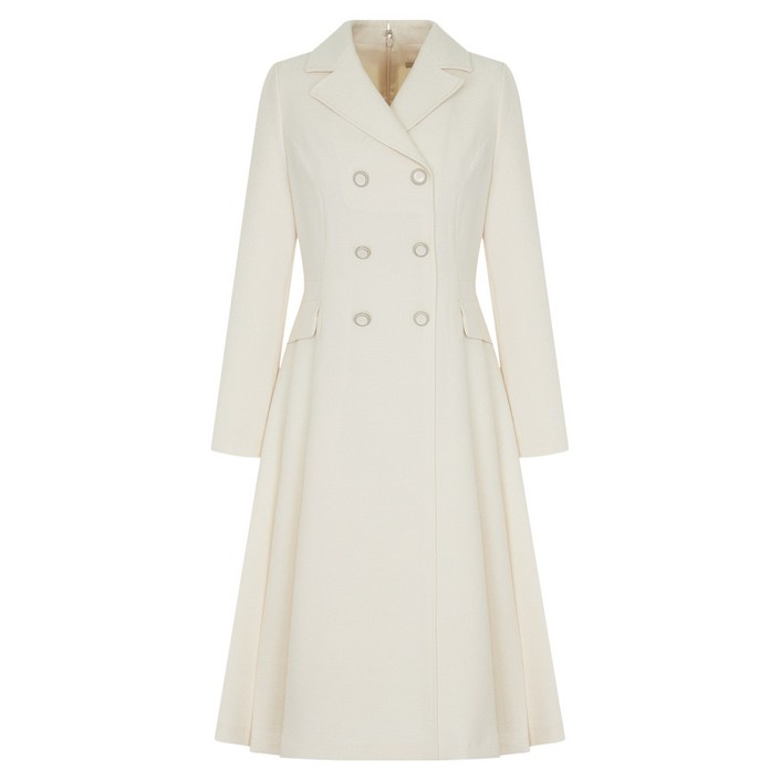 케네스레이디 여성용 더블 버튼다운 사이드 플리츠 원피스