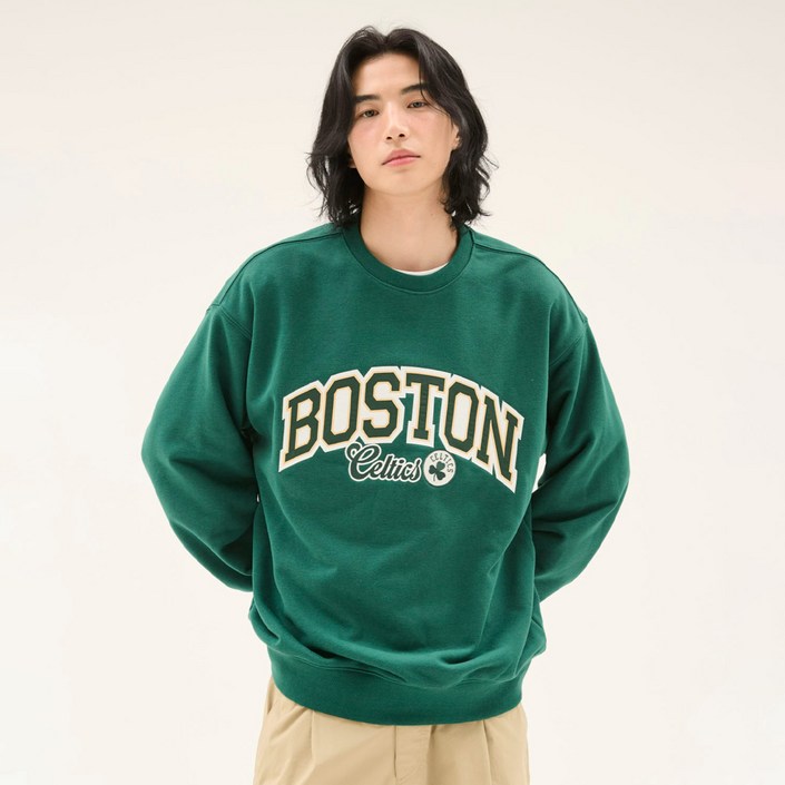 NBA 남녀공용 아치형 맨투맨 N251TS020P