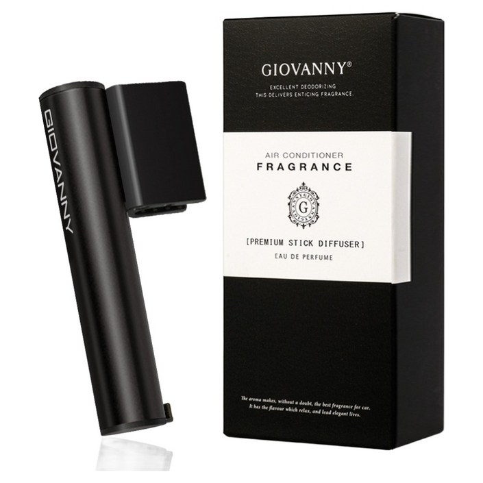 GIOVANNY 차량용 파워스틱 하프타입 디퓨저 케이스, 스틱 방향제 리필 5g x 2p