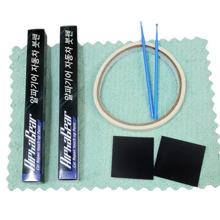 알파기어 붓펜, 사포 2p, 타올, 미세붓펜 2p, 마스킹테이프