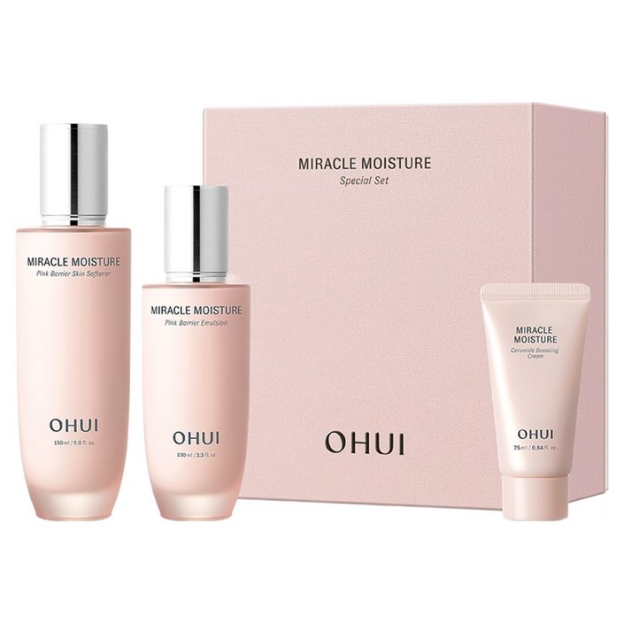 오휘 미라클 모이스처 핑크 베리어 스킨 150ml  에멀전 100ml  크림 25ml 세트