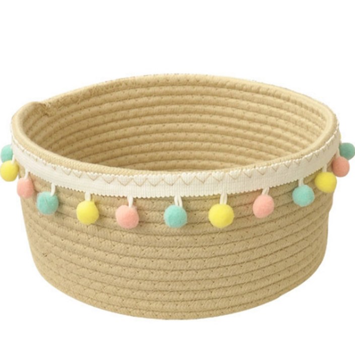 브릴랑 레인보우 폼폼 패브릭 바구니