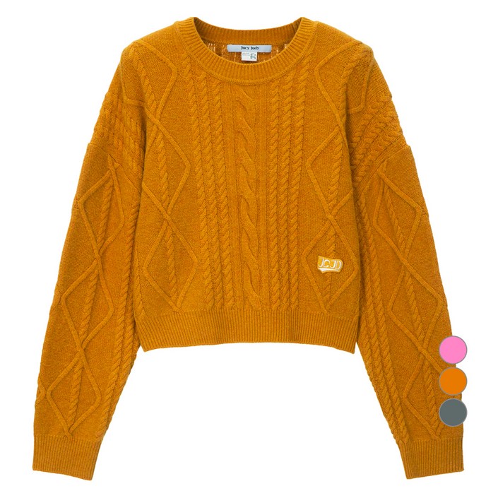 쥬시쥬디 여성용 J케이블 니트 크롭 풀오버 JYKT720D