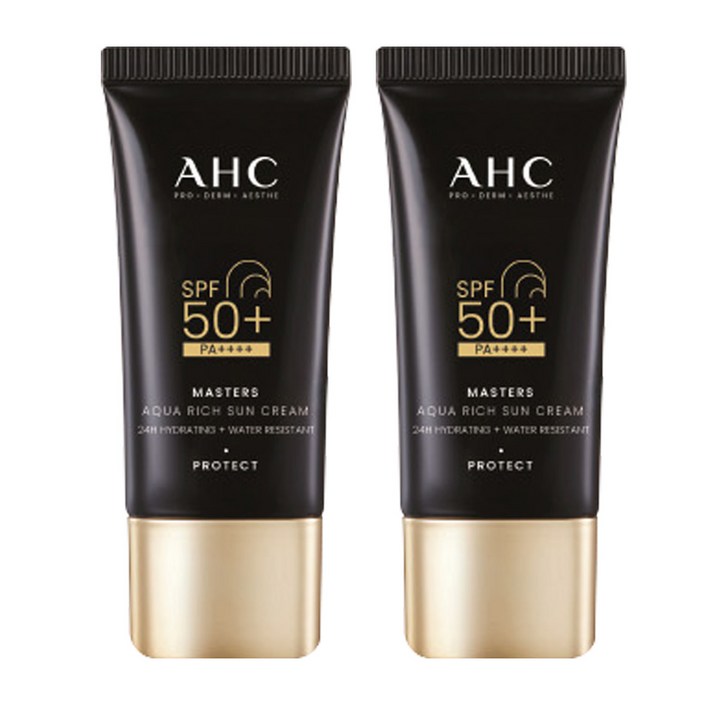 AHC 마스터즈 아쿠아 리치 선크림 SPF50 PA, 30ml, 2개