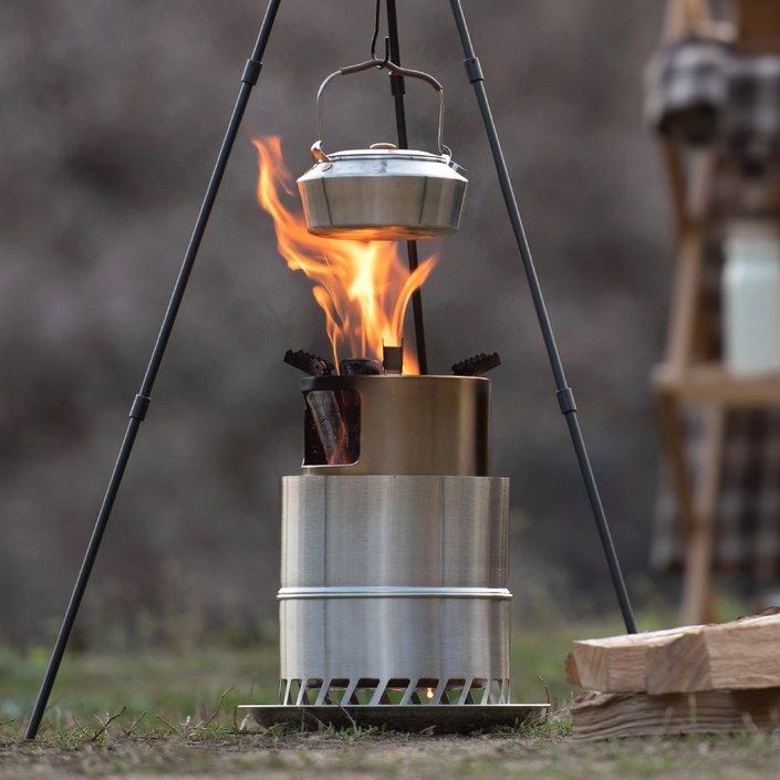 아이두젠 로켓 우드 캠핑 스토브 접이식 장작 화로대, 1개