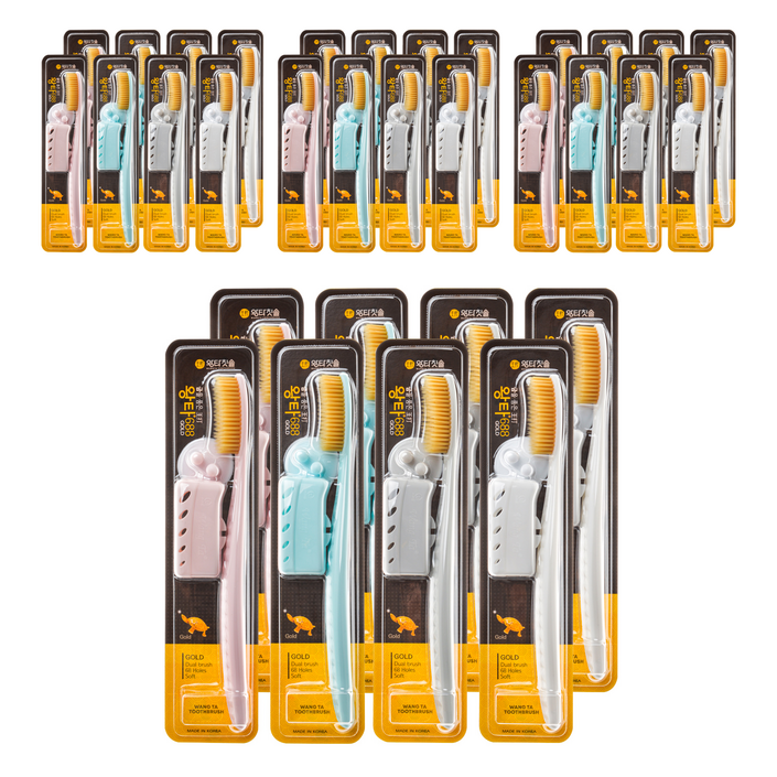 왕타 칫솔 더 부드러운 골드, 1개입, 32개