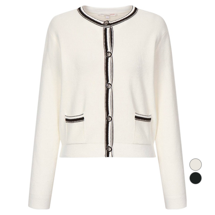 올리브데올리브 여성용 배색 포인트 니트 가디건