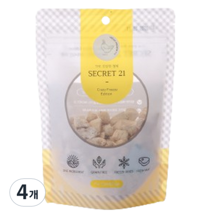 펫프렌즈 시크릿21 스팀동결건조 고양이 간식, 닭가슴살, 60g, 4개