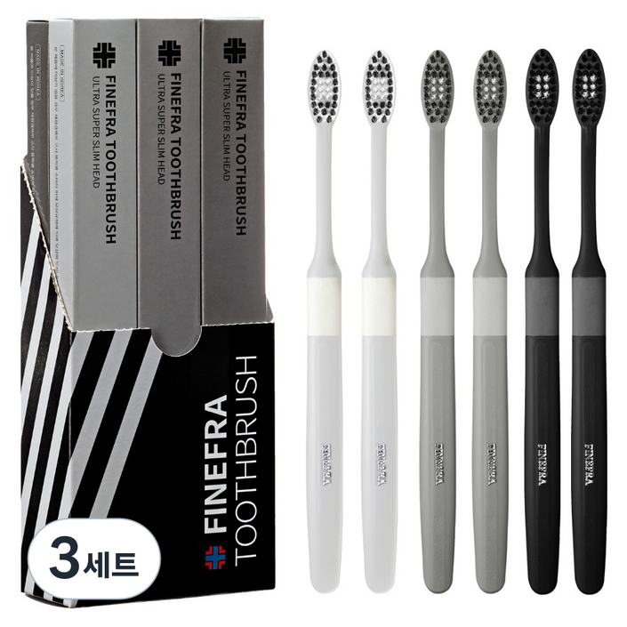 파인프라 슈퍼슬림헤드 미세모 칫솔 3종 x 2p, 3세트